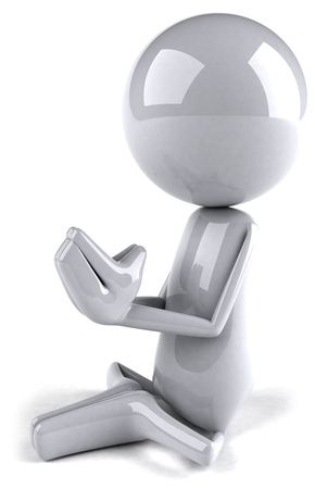 3D character in meditationの写真素材