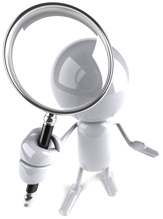 3D character using magnifying glassの写真素材