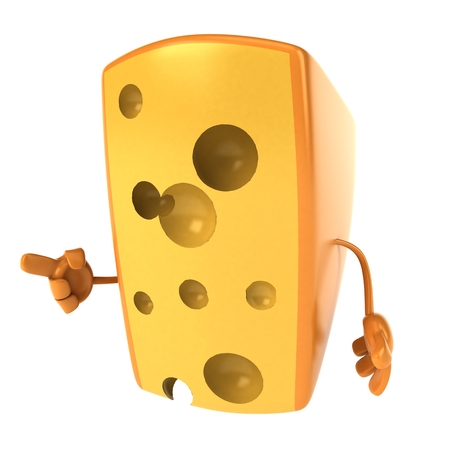 Cheese character pointingの写真素材