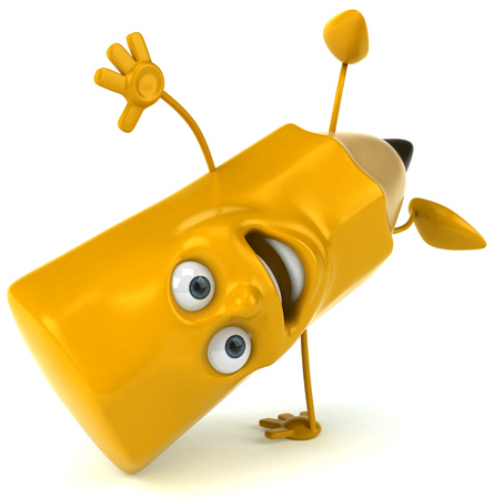 Pencil character doing a handstandの写真素材