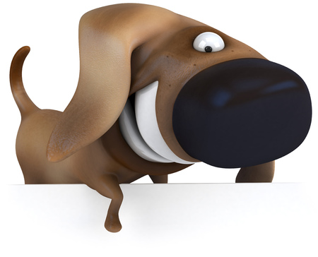 Cartoon dog is smilingの写真素材