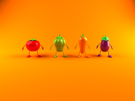 Cartoon fruits and vegetablesの写真素材