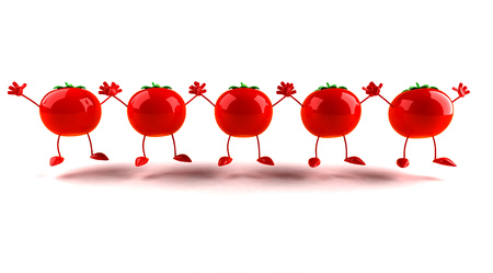 Cartoon tomatoes jumpingの写真素材