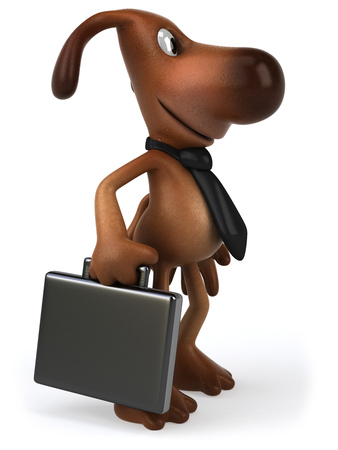 Cartoon dog with business conceptの写真素材