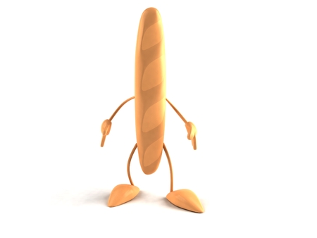 Cartoon baguette standingの写真素材