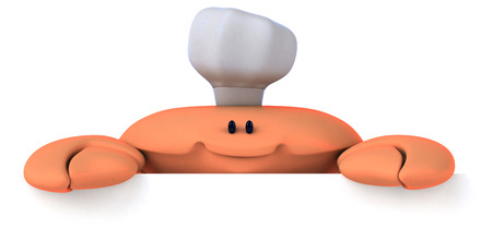 Crab wearing chefs hatの写真素材