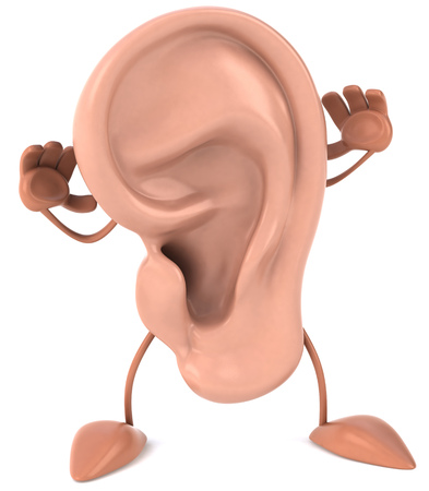 3D human ear character posingの写真素材