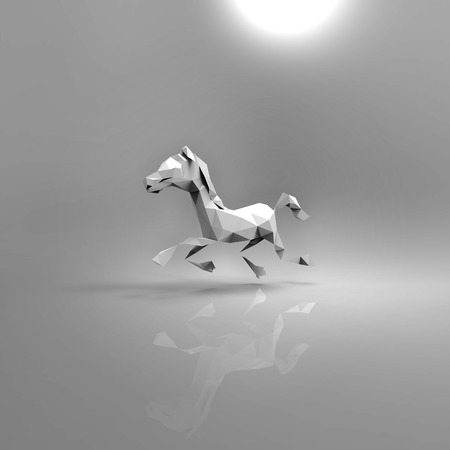 3D horse gallopingの写真素材