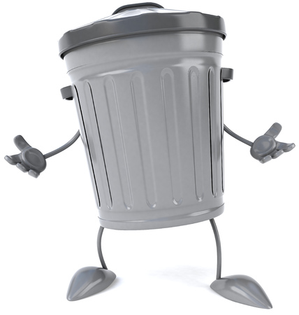 3D dustbin character posingの写真素材