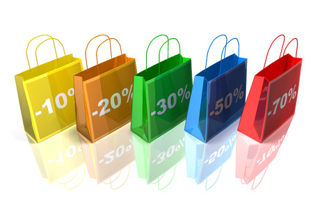 Shopping bags with discountsの写真素材