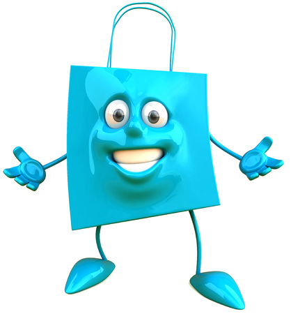 Shopping bag characterの写真素材