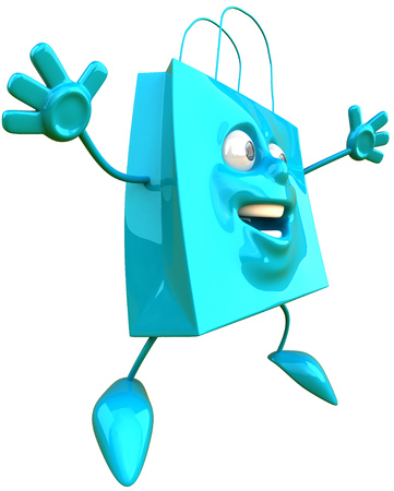 Shopping bag characterの写真素材