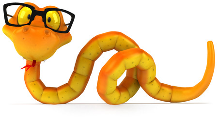 Snake character with spectaclesの写真素材