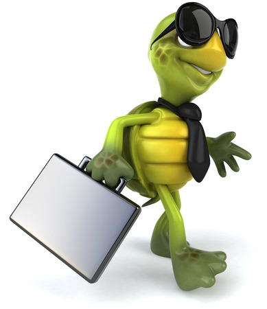 Tortoise character in business attireの写真素材
