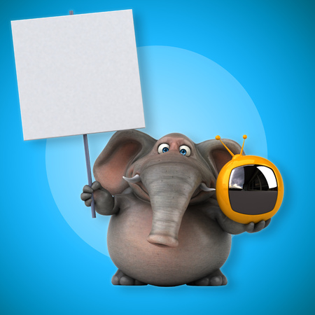 Fun elephant - 3D Illustrationの写真素材