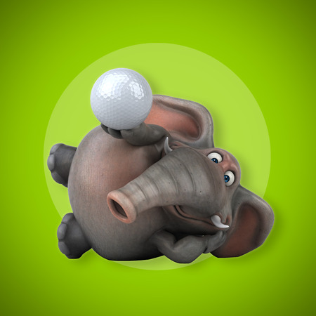 Fun elephant - 3D Illustrationの写真素材