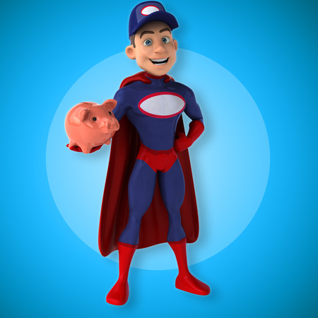 Fun superhero - 3D Illustrationの写真素材