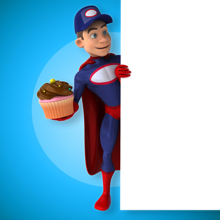 Fun superhero - 3D Illustrationの写真素材