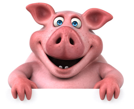 Fun pig - 3D Illustrationの写真素材