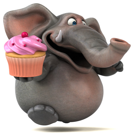 Fun elephant - 3D Illustrationの写真素材