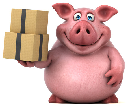 Fun pig - 3D Illustrationの写真素材