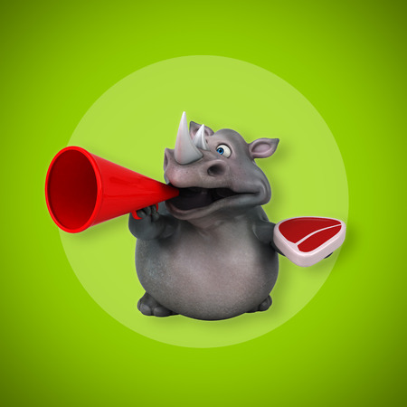Fun rhinoceros - 3D Illustrationの写真素材