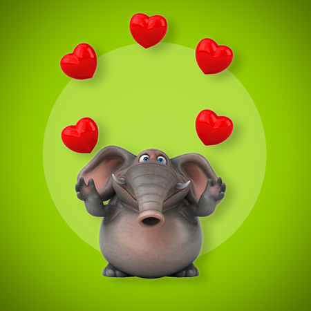 Fun elephant - 3D Illustrationの写真素材
