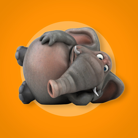 Fun elephant - 3D Illustrationの写真素材