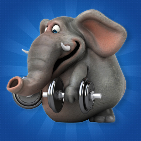 Fun elephant - 3D Illustrationの写真素材