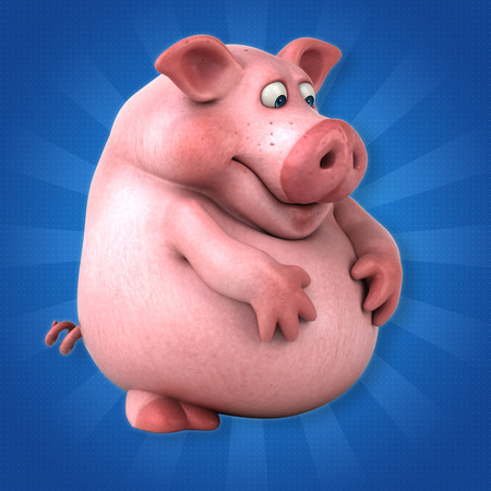 Fun pig - 3D Illustrationの写真素材