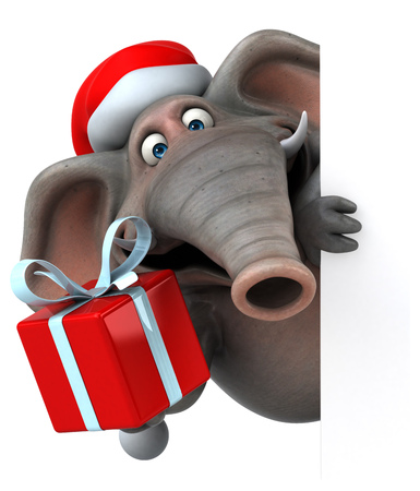 Fun elephant - 3D Illustrationの写真素材