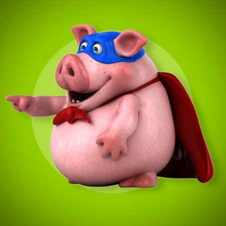 Fun pig - 3D Illustrationの写真素材