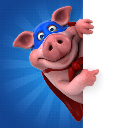 Fun pig - 3D Illustrationの写真素材