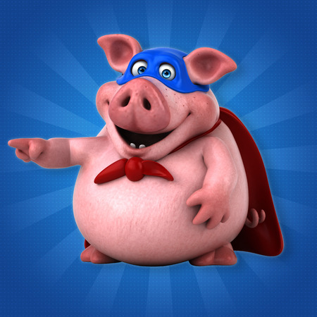 Fun pig - 3D Illustrationの写真素材