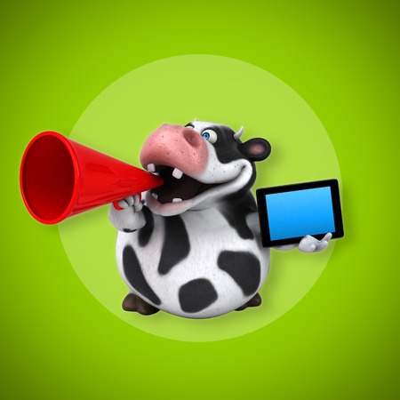 Fun cow - 3D Illustrationの写真素材
