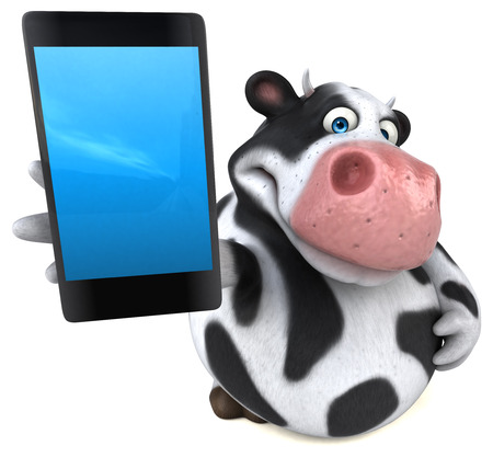 Fun cow - 3D Illustrationの写真素材