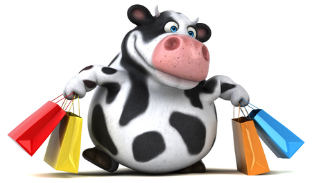Fun cow - 3D Illustrationの写真素材