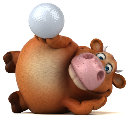 Fun cow - 3D Illustrationの写真素材