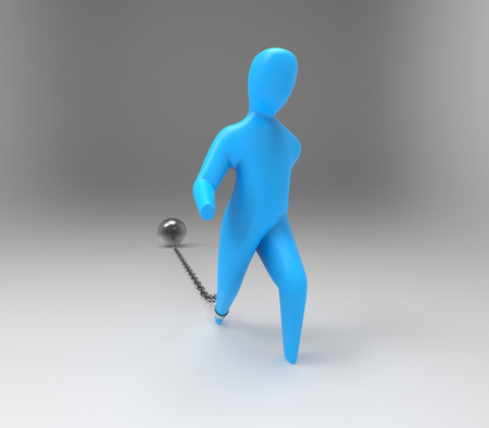 Chain and ball - 3D Illustrationの写真素材