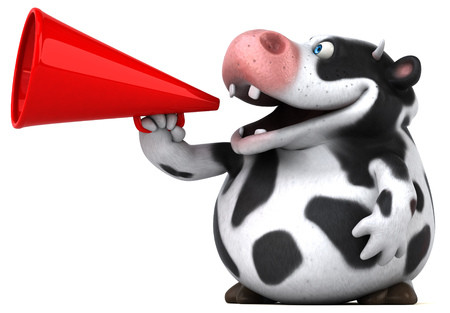 Fun cow - 3D Illustrationの写真素材