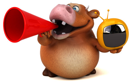 Fun cow - 3D Illustrationの写真素材