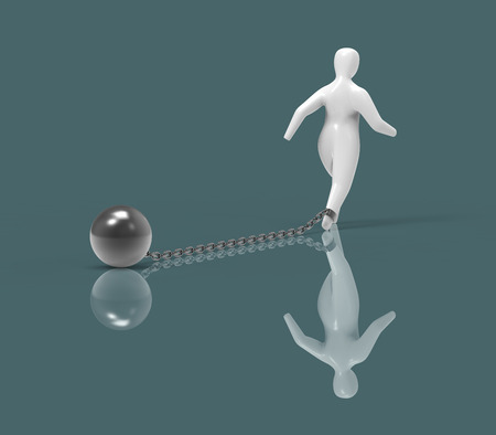 Chain and ball - 3D Illustrationの写真素材