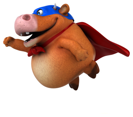 Super cow - 3D Illustrationの写真素材