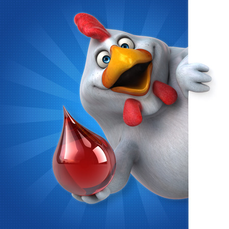 Fun chicken - 3D Illustrationの写真素材