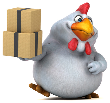 Fun chicken - 3D Illustrationの写真素材