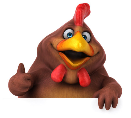 Fun chicken - 3D Illustrationの写真素材
