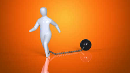 Chain and ball - 3D Illustrationの写真素材