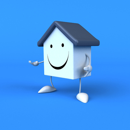 Cartoon house - 3D Illustrationの写真素材