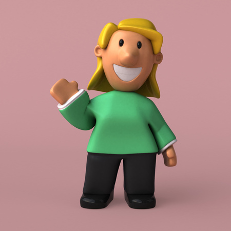 Cartoon woman - 3D Illustrationの写真素材