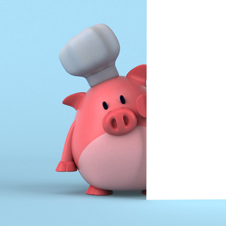Pig chef - 3D Illustrationの写真素材